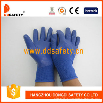 Blue Nitrile 3/4 Coating Glove-Dnn916